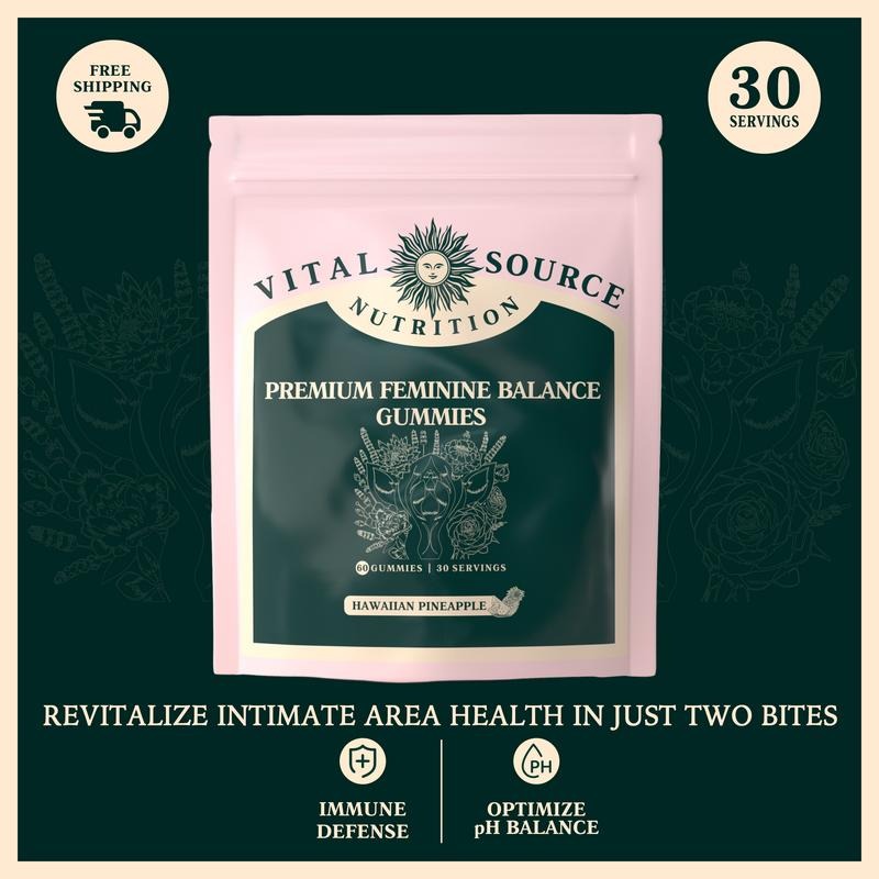 Vital Source Feminine Balance Gummies -Hawaiian Pineapple (New and lmprovedPackaging)