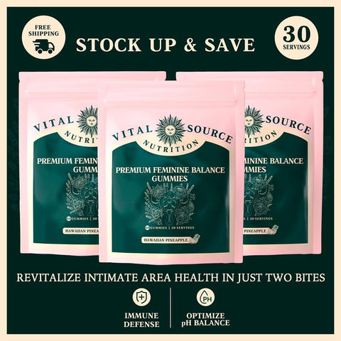 Vital Source Feminine Balance Gummies -Hawaiian Pineapple (New and lmprovedPackaging)