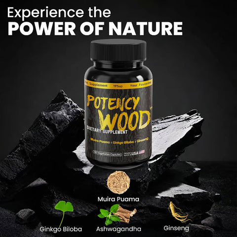 Potency Wood Energy Stamina SupplementsGinseng Ashwagandha Gingko Tribulus, Adaptogen,Brain, lmmune Health,  Antioxidants,Anti-imflammation