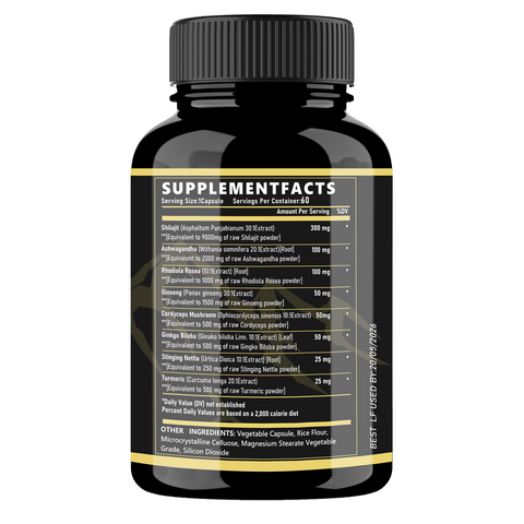Miriyalyad™-Shilajit , 8-in-1 , Energy Booster, 60 Capsules