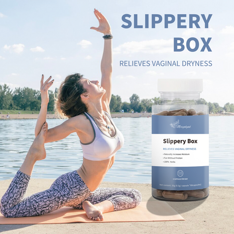 Slippery Box - For Natural Moisture Support, Feminine Care For Health | Feminine Care For Women, 60 Fast-Acting Capsules