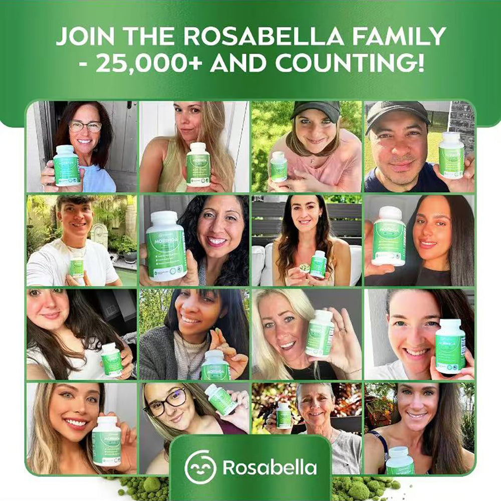 Rosabella Moringa Capsules (800mg) forImmune Support, Gut Health & Vitamins