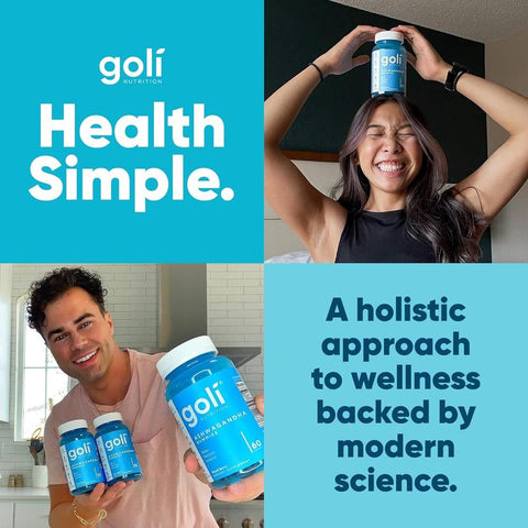 3 Bottles of Goli Ashwagandha & Vitamin DGummy -Mixed Berry, KSM-66, Vegan, PlantBased, Non-GMO, Gluten & Gelatin Free