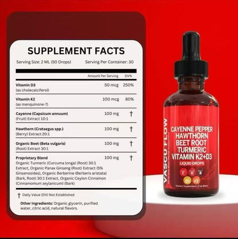 Cayenne Pepper Supplement DropsRejuvenate ,Vitamin D3 K2 |OrganicVegetable Powder, Curcumin, GinsengPromote Adult Health Optimum