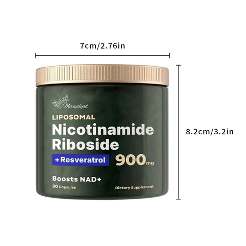 80 Capsules High-Potency Liposomal NAD+ Booster - Unleash Energy, Focus, And Anti-Aging Benefits With Nicotinamide Riboside, Resveratrol, And Quercetin - Premium Quality, High Purity Formula, Local Warehouse