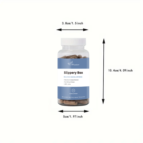 Slippery Box - For Natural Moisture Support, Feminine Care For Health | Feminine Care For Women, 60 Fast-Acting Capsules