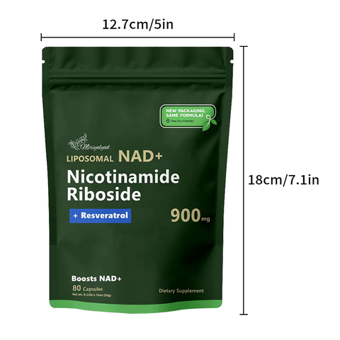 80 Capsules High-Potency Liposomal NAD+ Booster - Unleash Energy, Focus, And Anti-Aging Benefits With Nicotinamide Riboside, Resveratrol, And Quercetin - Premium Quality, High Purity Formula, Local Warehouse