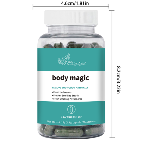 Body Magic Chlorophyll Capsules - 30 Vegan Capsules - for Digestion, Skin, Oily Skin & More